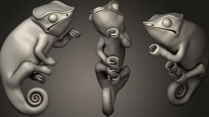 Animal figurines (Chameleon stronger, STKJ_0815) 3D models for cnc